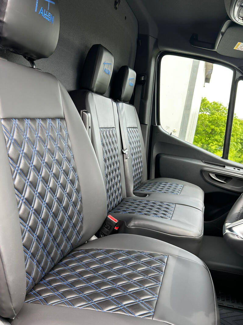 Blue Diamond Double Stitch Custom Headrest